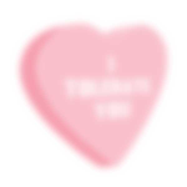 A pink heart with text reading 